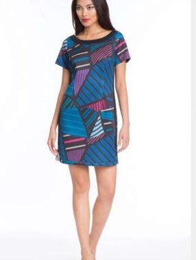 Plenty Dresses By Tracy Reese Graphical Colorblock Stripe Mini Dress